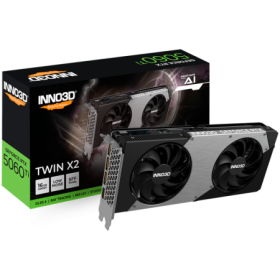 Placa Video INNO3D GEFORCE RTX 5060 TI TWIN X2 16GB GDDR7 128 bit, PCIE 5.0, 3x DP 1x HDMI