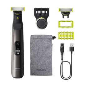 Aparat de tuns parul de pe fata si corp, Philips OneBlade Pro QP6552/15, Acumulator, Autonomie 120 min., Lungime 0, 4-10 mm, Cro