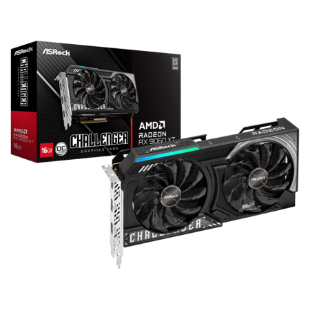 Placa Video ASROCK AMD RADEON RX9060 XT CHALLENGER OC 16GB GDDR6 128 bit, PCIE5.0, 1x HDMI 2x DP