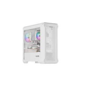 Carcasa GENESIS IRID 503 LITE Mini Tower ARGB ALB, Tempered Glass, Sloturi Expansiune 5, Drive Bays: 2x3.5" 3x2.5", Ventilatoare