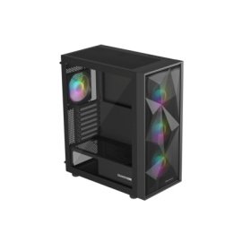 Carcasa GENESIS DIAXID 605 Mid Tower ARGB NEGRU, Tempered Glass, Sloturi Expansiune 7, Drive Bays: 2x3.5" 3x2.5", Ventilatoare S