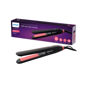 Placa de par PHILIPS StraighCare Essential BHS376/00, Tehnologie ThermoProtect, Placi cu infuzie de cheratina, Negru, L x A x I 