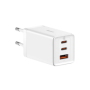Incarcator retea Baseus GaN5 PRO, Quick Charge 65W, 2 porturi USB PD, 1 port USB Quick Charge, include cablu USB -C la USB-C de 