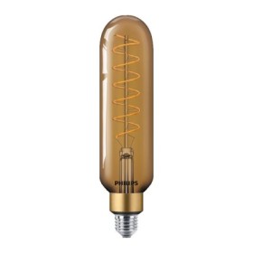 Bec LED vintage (decorativ) Philips Classic Gold Giant T65, EyeComfort, E27, 7W (40W), 470 lm, lumina calda (1800K), dimabil, cu