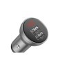 Incarcato auto Baseus Digital Display, 2 x USB Output 5V/4.8A, total output 24W, pt. bricheta auto, afisaj digital, argintiu
