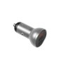 Incarcato auto Baseus Digital Display, 2 x USB Output 5V/4.8A, total output 24W, pt. bricheta auto, afisaj digital, argintiu