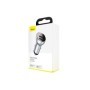 Incarcato auto Baseus Digital Display, 2 x USB Output 5V/4.8A, total output 24W, pt. bricheta auto, afisaj digital, argintiu