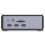 Docking station Lindy, interfete: USB-C la 6x USB-A/ 1x USB-C/1x RJ45/ 1x DisplayPort/1x HDMI/ 1x SD & 1x Micro SD/ 1x 3,5 mm/ 1