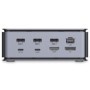 Docking station Lindy, interfete: USB-C la 6x USB-A/ 1x USB-C/1x RJ45/ 1x DisplayPort/1x HDMI/ 1x SD & 1x Micro SD/ 1x 3,5 mm/ 1