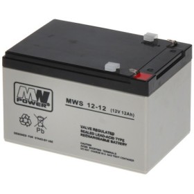 Acumulator AGM 12Ah 12V seria  MW Power,MWS12-12, terminal de conexiune F1, dimensiuni 151x98x100 mm, greutate 3,25 kg