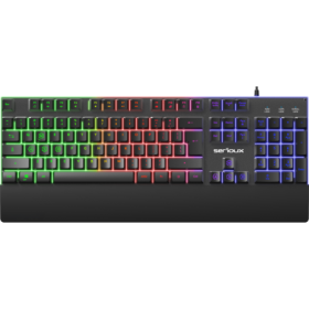 Tastatura gaming cu fir iluminata Serioux Nexor, interfata USB, numar de taste: 104, material ABS, anti-ghosting: 19 taste, lung