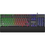 Tastatura gaming cu fir iluminata Serioux Nexor, interfata USB, numar de taste: 104, material ABS, anti-ghosting: 19 taste, lung