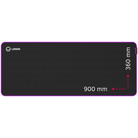 Lorgar Main 319, Gaming mouse pad, High-speed surface, Purple anti-slip rubber base, size: 900mm x 360mm x 3mm, weight 0.6kg
