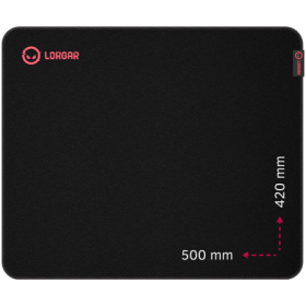 Lorgar Main 325, Gaming mouse pad, Precise control surface, Red anti-slip rubber base, size: 500mm x 420mm x 3mm, weight 0.4kg