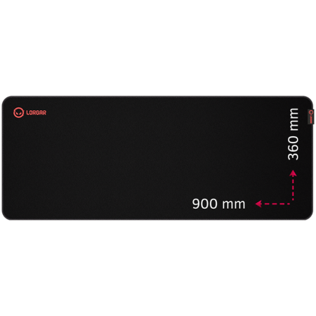 Lorgar Main 329, Gaming mouse pad, Precise control surface, Red anti-slip rubber base, size: 900mm x 360mm x 3mm, weight 0.635kg