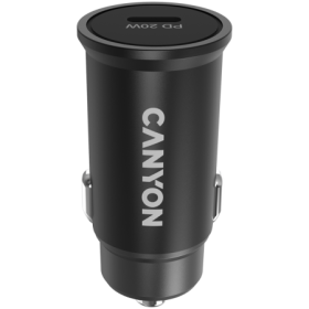 Canyon C-20, PD 20W Pocket size car charger, input: DC12V-24V, output: PD20W, support iPhone12 PD fast charging, Compliant with 