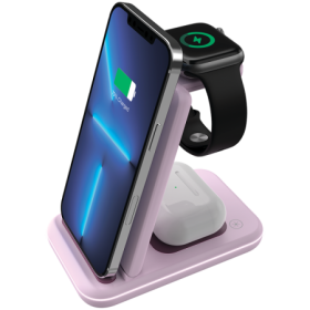 CANYON wireless charger WS-304 15W 3in1 Iced Pink