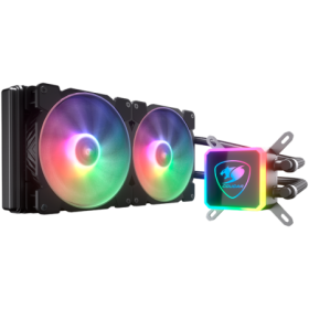 COUGAR AQUA ARGB 280 AiO Liquid Watercooling, 140mm RGB fan x2, remote control