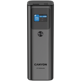 CANYON power bank PB-2010 TFT 27000 mAh 97.2Wh PD140W QC 3.0 Dark Grey
