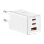 Incarcator retea Baseus GaN5 PRO, Quick Charge 65W, 2 porturi USB PD, 1 port USB Quick Charge, include cablu USB -C la USB-C de 