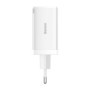 Incarcator retea Baseus GaN5 PRO, Quick Charge 65W, 2 porturi USB PD, 1 port USB Quick Charge, include cablu USB -C la USB-C de 