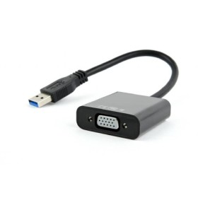 Cablu video GEMBIRD, adaptor USB 3.0 (T) la VGA (M), 15cm, rezolutie maxima Full HD 1920 x 1080 la 60Hz, negru,