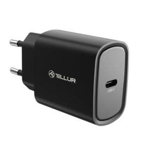 Incarcator Tellur 20W, intrare: AC 100-240V~50/60Hz 0.6A Max ieșire USB- C (PD 3.0): 5V/3A,9V/2.22A,12V/1.67A (20W), putere 20W,