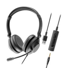 HEADSET AXTEL ONE UC35 STEREO HD AXH-ONE , Corded, Plug&Play USB / 3.5mm Jack Headset Conectivity USB-A, USB-C Jack / with STERE