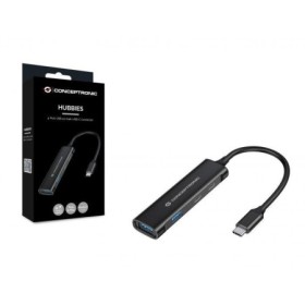 CONCEPTRONIC HUBBIES12B 4-Port USB 3.2 Gen 1 Hub, USB-C x 2, USB-A x 2, Aluminum Case, 24 x 92 x 12 mm