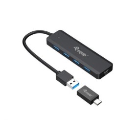 EQUIP 128959 4-Port USB 3.2 Gen 1 Hub with USB-C Adapter, 30x12.5x102mm