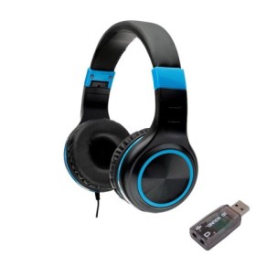 Casti Spacer, cu fir, standard, utilizare multimedia, microfon pe fir, pliabile, banda ajustabila, conectare prin adaptor USB 2.