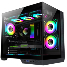Carcasa gaming Serioux Shadow, fara sursa, tip  middle towe, USB2.0x+HD Audio, USB3.0, porturi rezervate pentru ventialtor: MN 2