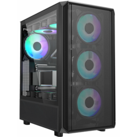Carcasa gaming Serioux Vanguard, fara sursa, tip middle tower, capac superior cu filtru magnetic de praf, panoul lateral: sticla