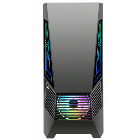 Carcasa gaming Serioux Rogue, tip middle tower, mesh si banda ARGB, Capac superior cu filtru magnetic de praf, panoul lateral: s