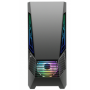 Carcasa gaming Serioux Rogue, tip middle tower, mesh si banda ARGB, Capac superior cu filtru magnetic de praf, panoul lateral: s