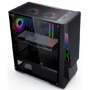Carcasa gaming Serioux Rogue, tip middle tower, mesh si banda ARGB, Capac superior cu filtru magnetic de praf, panoul lateral: s