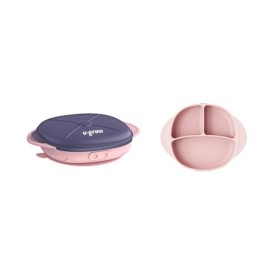 Farfurie silicon cu capac , mov, U-Grow