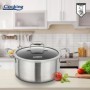 SEMIOALA INOX+CAPAC STICLA IN 3 STRATURI 24x12 CM, 5 L, TITANIUM3, COOKING BY HEINNER
