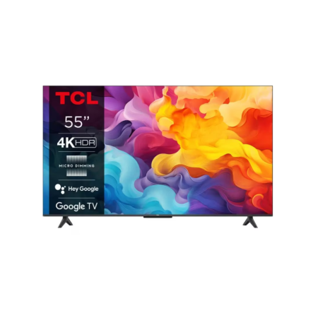 Televizor LED Smart TCL 55V6B (Gama 2024), 4K Ultra HD, 139 cm, Negru/Argintiu