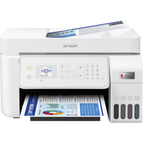Multifunctional inkjet color Epson EcoTank CISS L5316, culoare: alb, dimensiune A4(Printare,Copiere, Scanare, Fax), printare bor