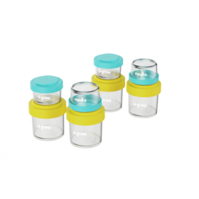 Set 8 recipiente cu capac pentru stocare hrana copii , 4*80ml + 4*220ml, U-Grow