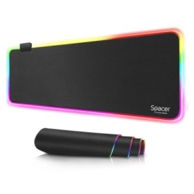 Mousepad Spacer RGB gaming, cauciuc si material textil, 900 x 300 x 3 mm, 1.8 m lungime cablu, 13 moduri de iluminare, statice s