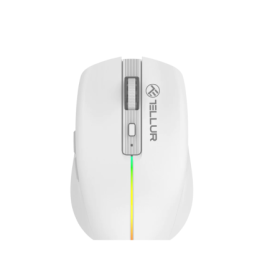 Mouse wireless Tellur Silent Click, interfata USB, rezolutie 1600 DPI, 6 butoane, alb