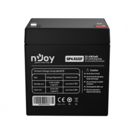 Acumulator nJoy GP4.5121F 12V Capacitate 14,95W/cell evaluat la 1.65V/cell @ 15 min, Tensiune 12V, Tip VRLA, Caracteristici Sigi