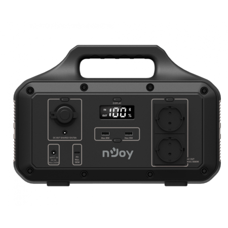 Statie portabila pentru exterior NJOY POWER BASE 1000, adaptor AC (240 W max), panou solar MPPT 12V-32V (240 W max), adaptor aut
