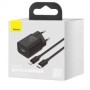INCARCATOR retea Baseus Super Si, Quick Charge 20W, 1 x USB Type-C 5V/3A max, include cablu USB Type-C la Lightning Iphone 1m, n