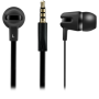 CANYON Stereo earphone with microphone, 1.2m flat cable, Black, 22*12*12mm, 0.013kg