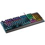 CANYON Wired multimedia gaming keyboard with lighting effect, 20pcs rainbow LED & 19pcs RGB light, Numbers 104keys, EN double in
