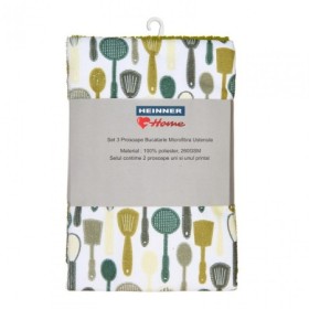 "Set 3 Prosoape Verzi Microfibra 45x70cm- Ustensile
Material : 100% poliester, 260GSM
Setul contine 2 prosoape uni si unul print