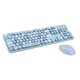 Kit tastatura + mouse Serioux Retro  9900BL, wireless 2.4GHz, US layout, multimedia, mouse optic 800-1600dpi, USB, nano receiver